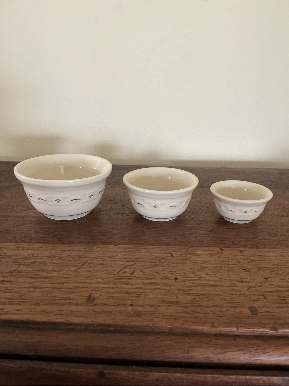 Longaberger Collector’s Club Miniature Mixing Bowl Set Woven Traditions Blue